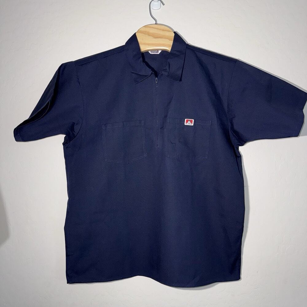 Ben Davis Vintage 80s Deadstock No Tag 1/3 Zip Pullover Talon Navy Blue XL Shirt
